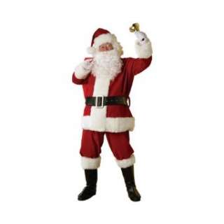  Regal Plush Santa Claus Suit with Beard and Wig Set   Size 