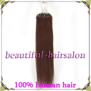 20loop micro rings real human hair extensions 100s#33  Dark Auburn,0 