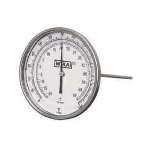   4in Stem Process Grade Resettable Bimetal Thermometer, 5 Dial, Glass