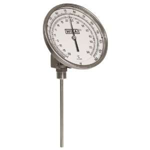   5in Stem Process Grade Resettable Bimetal Thermometer, 5 Dial, Glas