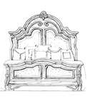 Antiqued Maple Renaissance California King Mansion Bed  