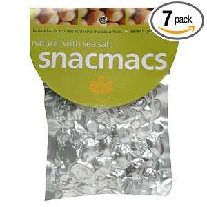 Brookfarm Snacmacs Oven Roasted Macadamias w Sea Salt, 2.6 Ounce Bags 