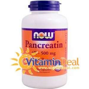  Now Pancreatin 4X 500mg, 250 Capsule Health & Personal 