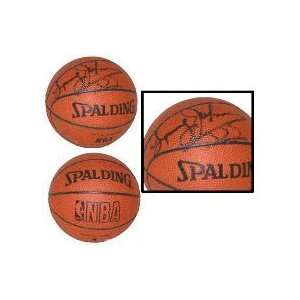  Larry Johnson, Autographed NBA Mini Basketball by Spalding 