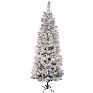  Flocked Pencil Tree with 275 LED Multicolor Lights   7.5 
