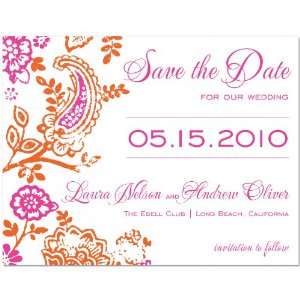  Cari Pink And Orange Save The Date On White