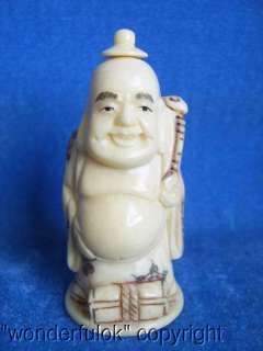 Excellent Ox Bone Carving Snuff Bottle Of Buddha  