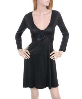 New Womens Day/Evening Long Sleeve Dress Black S M L  