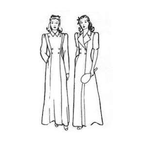  1940s Robe or Coat Pattern 