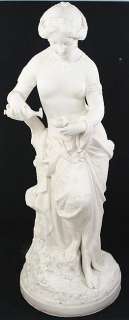 1879 Large Mintons Parian Porcelain Woman Figurine  