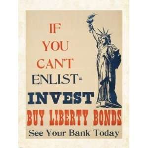   If you Cant Enlist, Invest  18 x 24  Poster Print Toys & Games