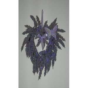   Small Purple/Lavender Wreath With Butterfly Adornment 
