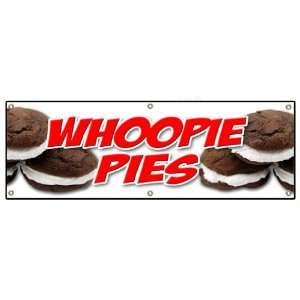  72 WHOOPIE PIES BANNER SIGN cake pie gob black and white 