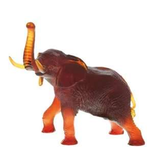  Daum Glass   Animal Sculptures   Large Amber Elephant 