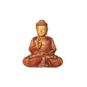 Gautama Buddha in Lotusplace Wood brown 40cm