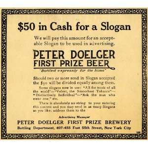   Ad Peter Doelger First Prize Beer Slogan Contest   Original Print Ad