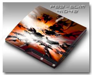 PS3 Slim Armored Skin Set   41042 Orange Toxic Explode  