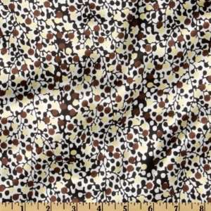  56 Wide Charmeuse Satin Tiny Buds Rust/Brown Fabric By 
