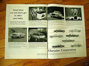 1962 Chrysler Valiant Plymouth Imperial Dodge Dart Ad  