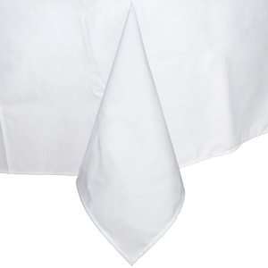 White Poly Blend Linen Tablecloth 72 x 72