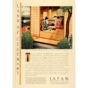  1930 Ad Japan Tourist Bureau Tea Ceremony Art Giancola 