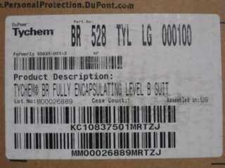 Dupont Tychem BR Fully Encapsulated Level B Suit * BR528T * Yellow 