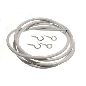   WIRE WHITE 48 INCH ( 4 FT ) WITH 2 HOOKS & 2 EYES CP