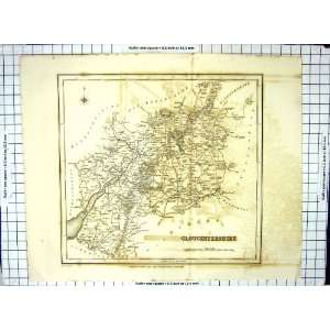 Walker Antique Map Gloucestershire England Cheltenham Newent Cricklade 