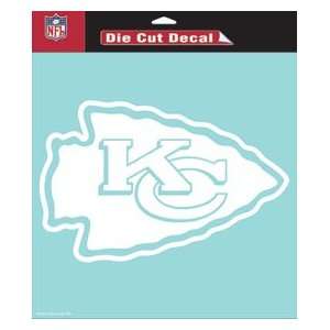  Kansas City Chiefs Die Cut Decal   8in x8in White Sports 