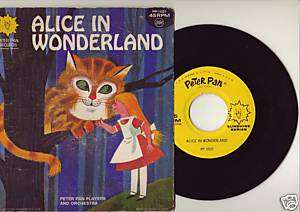 ALICE IN WONDERLAND   PETER PAN RECORDS 45RPM  