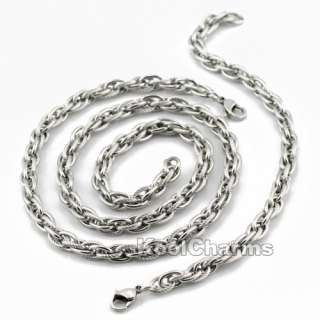 Options Mens Rope Stainless Steel Bracelet Necklace SET New Valentine 
