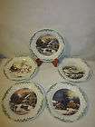 Collectible Dessert Plates~2001~Cur​rier & Ives~4 Wint