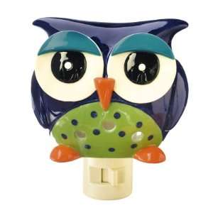  Out on a Whim Porcelain Night Owl   Blue Night Light