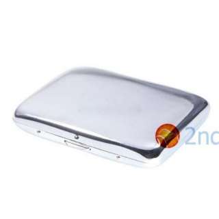 Silver Metal Two Sided 16 Cigarette Carry Case Holder  