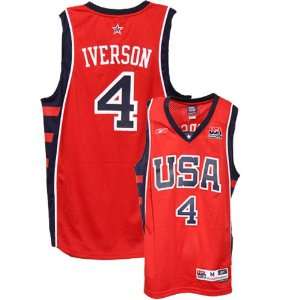   Iverson Red 2004 Olympic Swingman Basketball Jersey