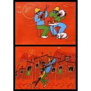  Samba, Favela and Music at Sunset (diptych)