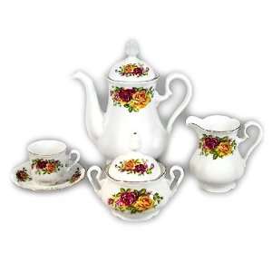  Fine China Espresso Set   Mary Anne Country Roses   29 pc 
