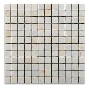  Afyon 1 x 1 Tumbled Sugar Marble Mosaic Tile