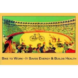 Exclusive By Buyenlarge Bike to Work 28x42 Giclee on Canvas  