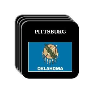   State Flag   PITTSBURG, Oklahoma (OK) Set of 4 Mini Mousepad Coasters