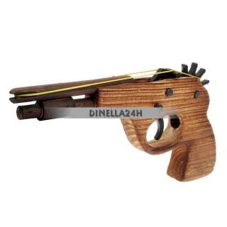 Classical Rubber Band Launcher Wooden Pistol Gun (Toy)  