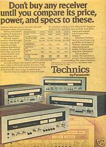 1975 TECHNICS SA 5150 5250 5350 5550 RECEIVER AD  