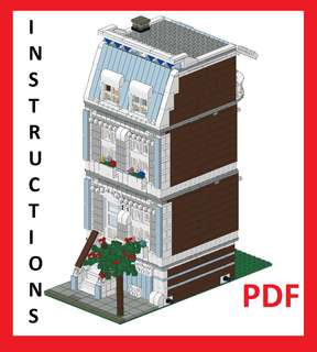 Lego Custom Modular Building Blue House INSTRUCTIONS ONLY  