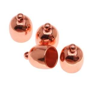  Copper Plated Bullet Cord Ends With Ring 14mm   Fits Up To 