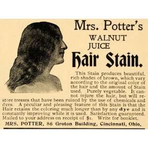  Ad Mrs Potters Walnut Juice Hair Stain Color Dye Cincinnati Ohio 