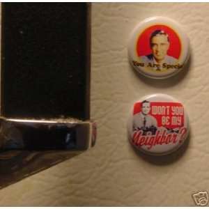   Set of 2 BRAND NEW Mr. Rogers One Inch Magnets 