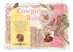 Vintage Cowgirls Rule T Shirt Western Art S M L XL 2X 3X FREE 