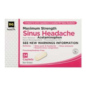  DG Health Sinus Headache Pain Reliever   Caplets, 24 ct 