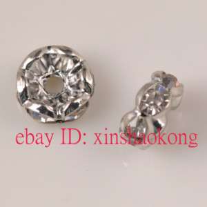 FREE SHIP 200pcs Silver Pt Crystal Spacer Beads KS6056  