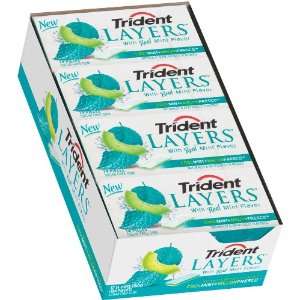 Trident Layers Gum, Cool Mint + Melon Fresco, 14 Piece Packs (Pack of 